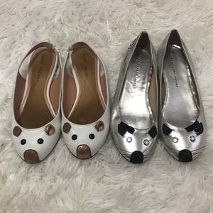 Lot of 2 Marc by Marc Jacobs mouse flats 36 size 6
